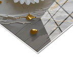 Tamperli Gerçek Cam Tablo Barış ve Uyum Güvercin Tablosu Duvar Dekoru