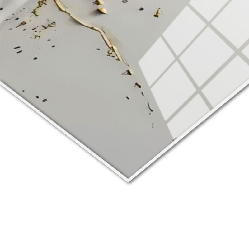 Tamperli Gerçek Cam Tablo Sıvı Altın Görünümlü At Tablosu Duvar Dekoru