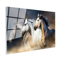 Tamperli Gerçek Cam Tablo Dinamik Koşu At Tablosu Duvar Dekoru