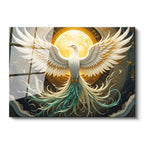 Tamperli Gerçek Cam Tablo Mitolojik Figür Anka Kuşu Tablosu Duvar Dekoru