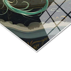 Tamperli Gerçek Cam Tablo Mitolojik Figür Anka Kuşu Tablosu Duvar Dekoru