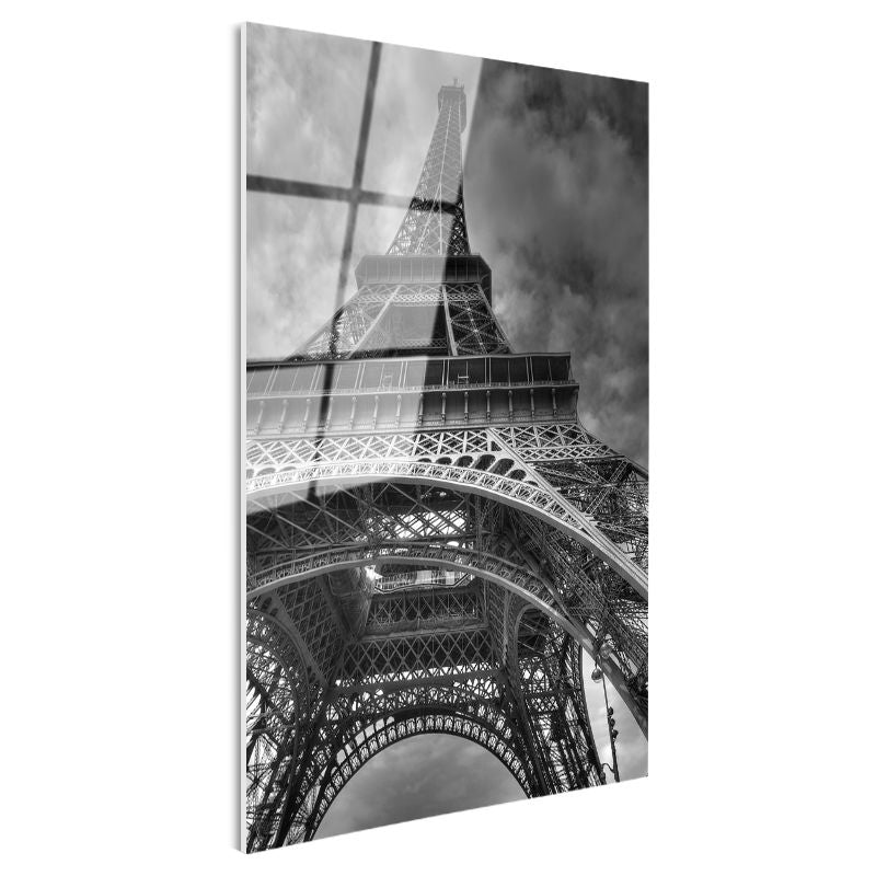 Tamperli Gerçek Cam Tablo Paris Eyfel Kulesi Taban Mimarisi Şehir Mimari Tablo Duvar Dekoru