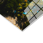 Tamperli Gerçek Cam Tablo Galata Kulesi ve Yeşil Ağaçlar Şehir Mimari Tablo Duvar Dekoru