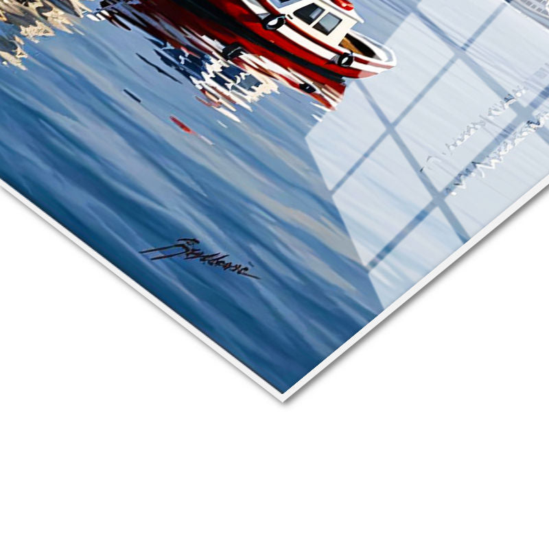 Tamperli Gerçek Cam Tablo Ortaköy Camii Ve Deniz Manzarası Şehir Ve Mimari Tablo Duvar Dekoru