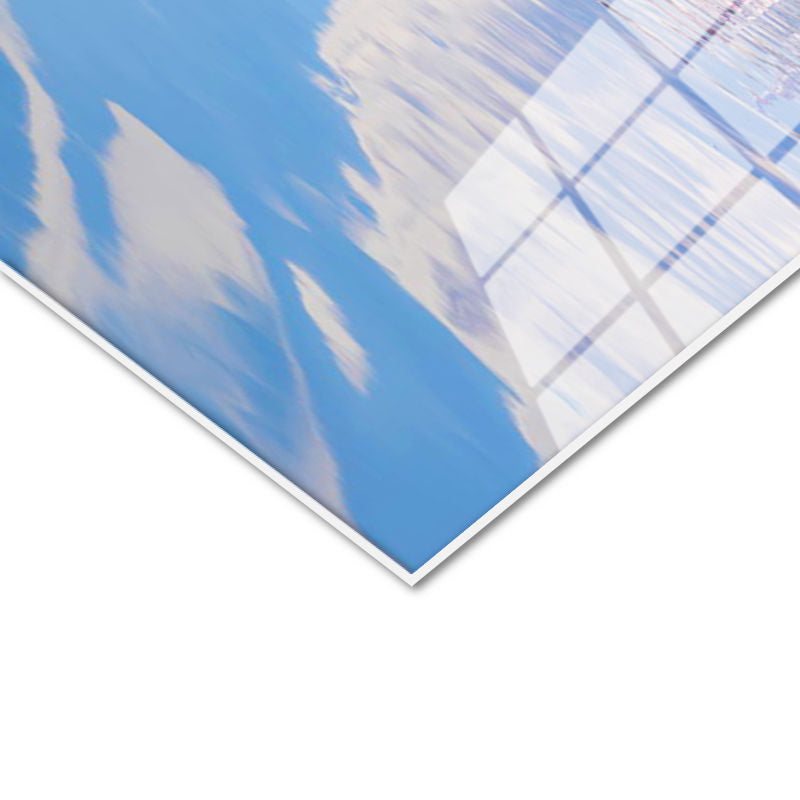 Tamperli Gerçek Cam Tablo Kız Kulesi Deniz Yansıması Şehir Mimari Tablo Duvar Dekoru