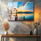 Tamperli Gerçek Cam Tablo Ortaköy Camii ve Köprü Şehir Mimari Tablo Duvar Dekoru