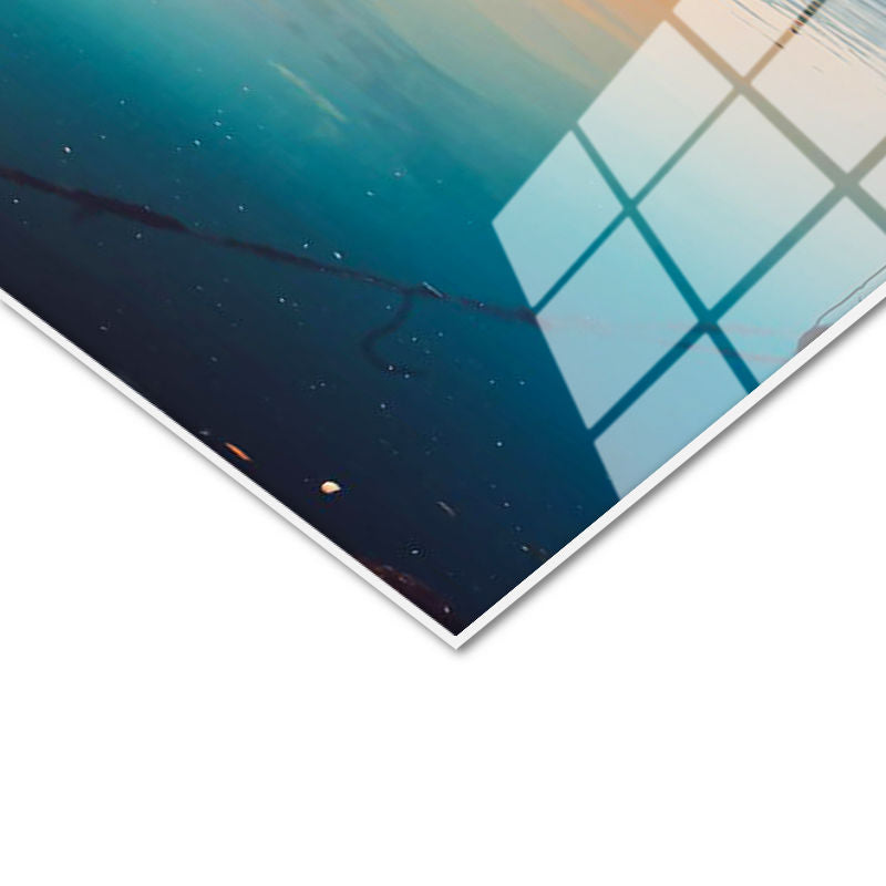 Tamperli Gerçek Cam Tablo Ortaköy Camii ve Köprü Şehir Mimari Tablo Duvar Dekoru