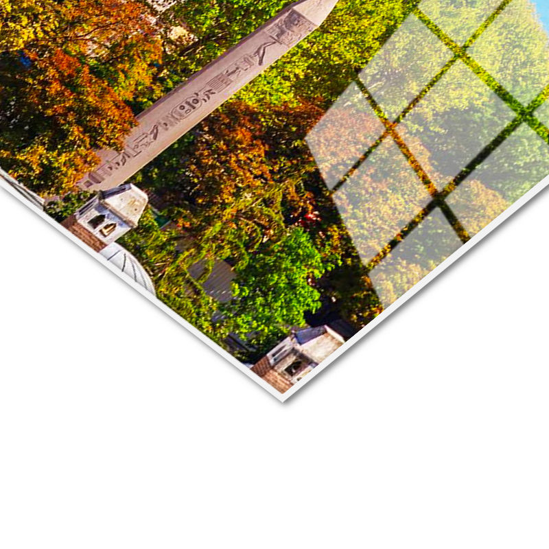 Tamperli Gerçek Cam Tablo Sultanahmet Camii ve Ağaçlar Şehir Mimari Tablo Duvar Dekoru