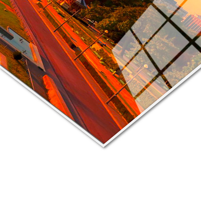 Tamperli Gerçek Cam Tablo Eyfel Kulesi Gün Doğumu Trocadero Şehir Mimari Tablo Duvar Dekoru