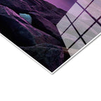 Tamperli Gerçek Cam Tablo Manhattan Köprüsü Mor Işıklar Şehir Mimari Tablo Duvar Dekoru