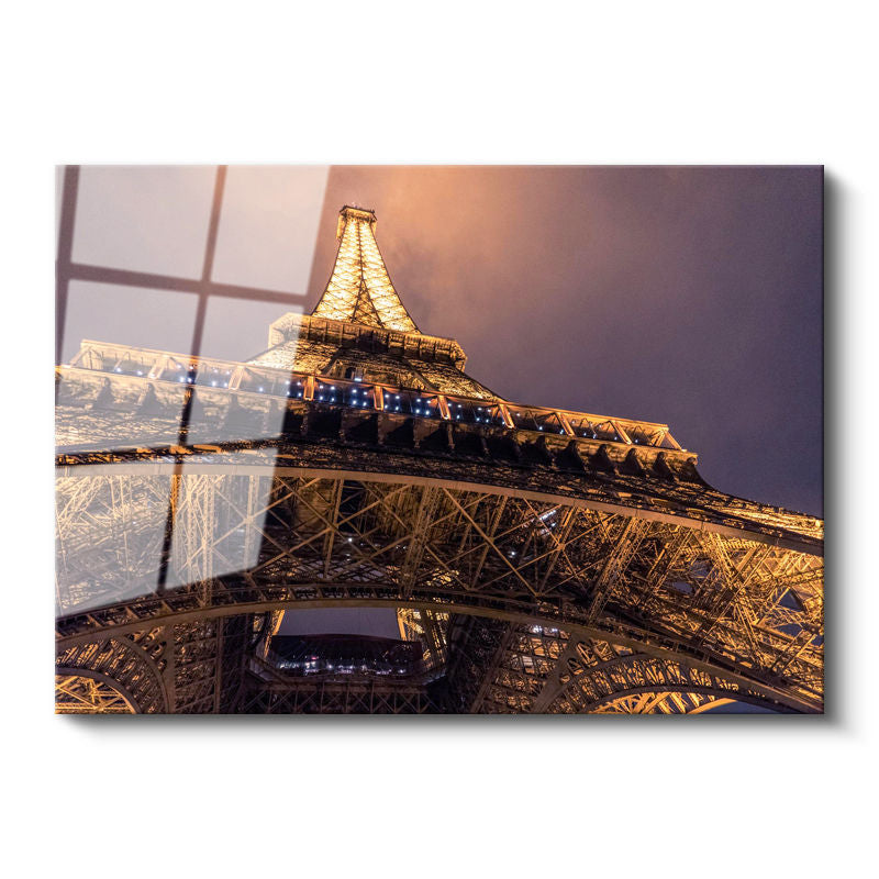 Tamperli Gerçek Cam Tablo Eyfel Kulesi Mimari Çelik Yapı Şehir Mimari Tablo Duvar Dekoru