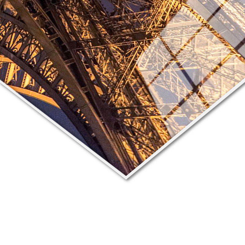 Tamperli Gerçek Cam Tablo Eyfel Kulesi Mimari Çelik Yapı Şehir Mimari Tablo Duvar Dekoru