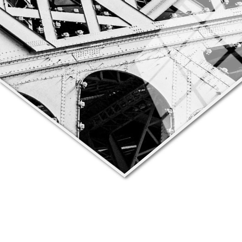 Tamperli Gerçek Cam Tablo Eyfel Kulesi Demir Mimari Detay Şehir Mimari Tablo Duvar Dekoru