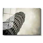 Tamperli Gerçek Cam Tablo Pisa Kulesi Detaylı Mimari Yapı Şehir Mimari Tablo Duvar Dekoru