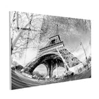 Tamperli Gerçek Cam Tablo Eyfel Kulesi Altından Gökyüzü Şehir Mimari Tablo Duvar Dekoru
