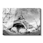 Tamperli Gerçek Cam Tablo Eyfel Kulesi Altından Gökyüzü Şehir Mimari Tablo Duvar Dekoru