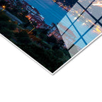 Tamperli Gerçek Cam Tablo İstanbul Boğaz Köprüsü Gece Şehir Mimari Tablo Duvar Dekoru