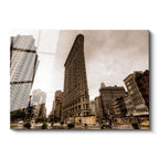 Tamperli Gerçek Cam Tablo New York Flatiron Binası Şehir Mimari Tablo Duvar Dekoru