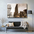 Tamperli Gerçek Cam Tablo New York Flatiron Binası Şehir Mimari Tablo Duvar Dekoru