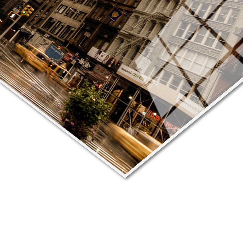 Tamperli Gerçek Cam Tablo New York Flatiron Binası Şehir Mimari Tablo Duvar Dekoru