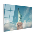 Tamperli Gerçek Cam Tablo New York Özgürlük Anıtı Şehir Mimari Tablo Duvar Dekoru