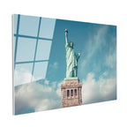Tamperli Gerçek Cam Tablo New York Özgürlük Anıtı Şehir Mimari Tablo Duvar Dekoru