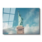 Tamperli Gerçek Cam Tablo New York Özgürlük Anıtı Şehir Mimari Tablo Duvar Dekoru