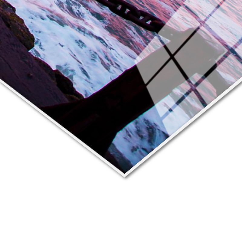 Tamperli Gerçek Cam Tablo Golden Gate Köprüsü Kıyı Zincirleri Şehir Mimari Tablo Duvar Dekoru