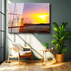 Tamperli Gerçek Cam Tablo Ortaköy Camii ve Köprü Manzarası Şehir Mimari Tablo Duvar Dekoru