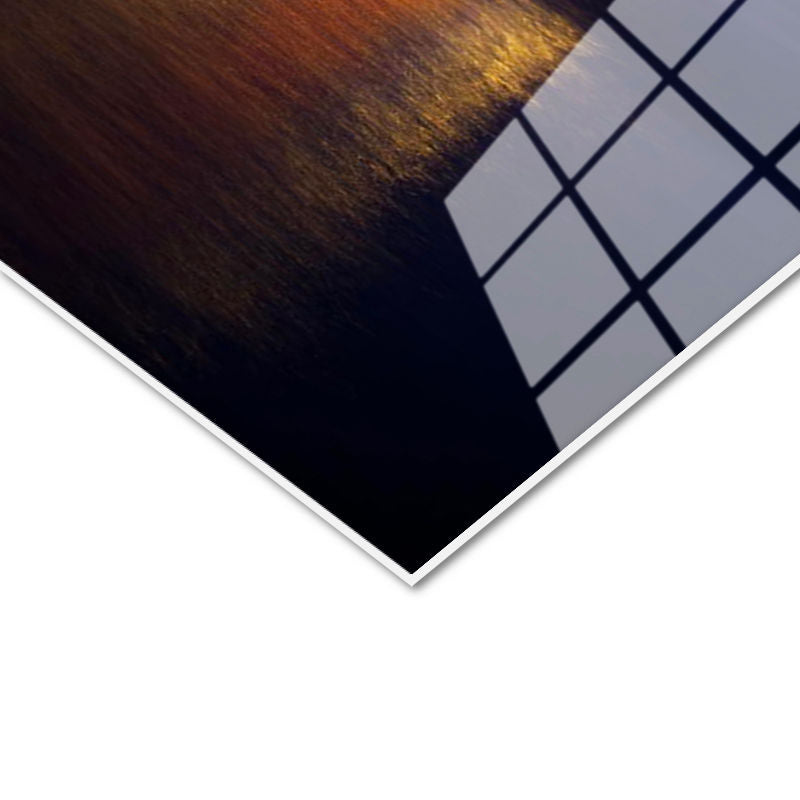 Tamperli Gerçek Cam Tablo Boğaz Köprüsü Kırmızı Gece Yansımaları Şehir Mimari Tablo Duvar Dekoru