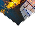 Tamperli Gerçek Cam Tablo Venedik Kanalı ve Sandallar Şehir Mimari Tablo Duvar Dekoru