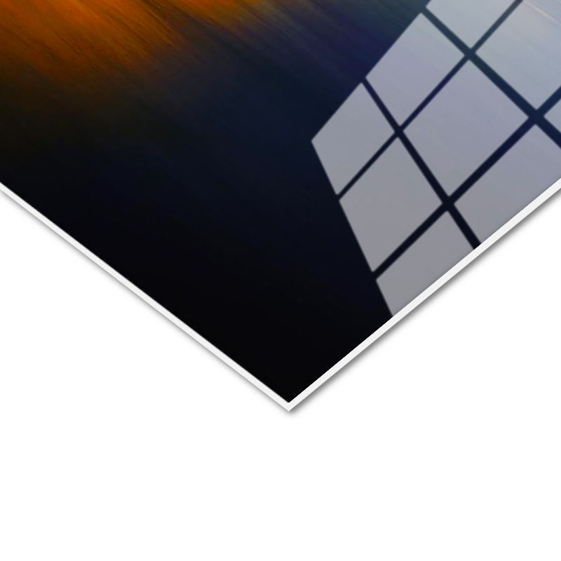 Tamperli Gerçek Cam Tablo Golden Gate Köprüsü Gece Trafiği Şehir Mimari Tablo Duvar Dekoru