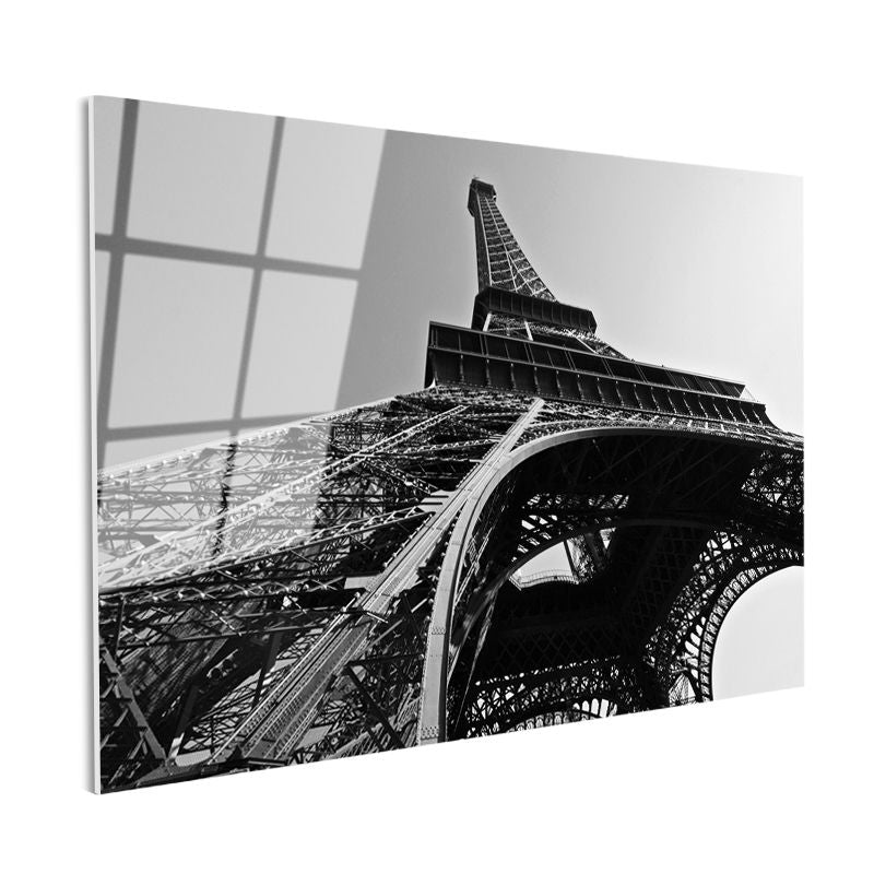 Tamperli Gerçek Cam Tablo Eyfel Kulesi Çelik Mimari Detay Şehir Mimari Tablo Duvar Dekoru