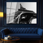 Tamperli Gerçek Cam Tablo Eyfel Kulesi Çelik Mimari Detay Şehir Mimari Tablo Duvar Dekoru