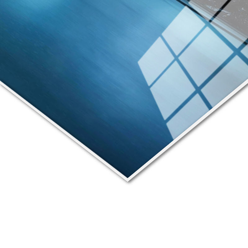 Tamperli Gerçek Cam Tablo Aurora Altında Karlı Dağ Manzara Tablosu Duvar Dekoru