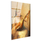 Tamperli Gerçek Cam Tablo Ud Çalan Genç Kadın Osmanlı Tablosu Duvar Dekoru