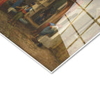 Tamperli Gerçek Cam Tablo Tarihi Sokak ve Serviler Osmanlı Tablosu Duvar Dekoru