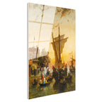 Tamperli Gerçek Cam Tablo Liman ve Yelkenliler Osmanlı Tablosu Duvar Dekoru