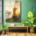 Tamperli Gerçek Cam Tablo Liman ve Yelkenliler Osmanlı Tablosu Duvar Dekoru