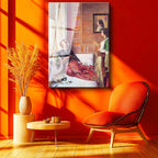 Tamperli Gerçek Cam Tablo Harem Odasında Dinlenen Sultanlar Osmanlı Tablosu Duvar Dekoru