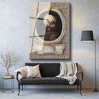 Tamperli Gerçek Cam Tablo Yıldırım Bayezid Han Padişah Portresi Osmanlı Tablosu Duvar Dekoru