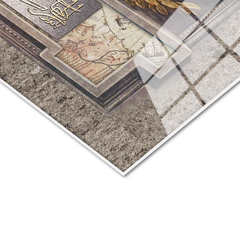 Tamperli Gerçek Cam Tablo Yıldırım Bayezid Han Padişah Portresi Osmanlı Tablosu Duvar Dekoru