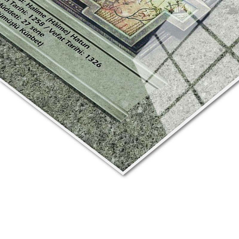 Tamperli Gerçek Cam Tablo Osman Gazi Han Padişah Portresi Osmanlı Tablosu Duvar Dekoru