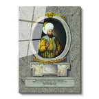 Tamperli Gerçek Cam Tablo İkinci Murad Han Padişah Portresi Osmanlı Tablosu Duvar Dekoru