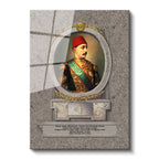 Tamperli Gerçek Cam Tablo Sultan Mehmed Reşad Üniformalı Portre Osmanlı Tablosu Duvar Dekoru