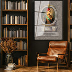 Tamperli Gerçek Cam Tablo Sultan Mehmed Reşad Üniformalı Portre Osmanlı Tablosu Duvar Dekoru