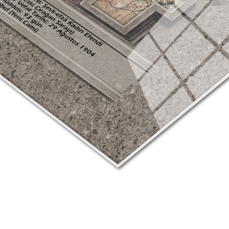 Tamperli Gerçek Cam Tablo Sultan Mehmed Reşad Üniformalı Portre Osmanlı Tablosu Duvar Dekoru