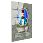 Tamperli Gerçek Cam Tablo Sultan II Abdülhamid Portresi Osmanlı Tablosu Duvar Dekoru