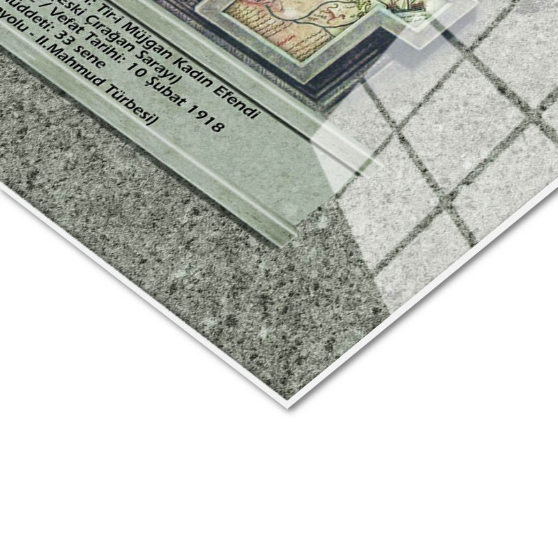 Tamperli Gerçek Cam Tablo Sultan II Abdülhamid Portresi Osmanlı Tablosu Duvar Dekoru