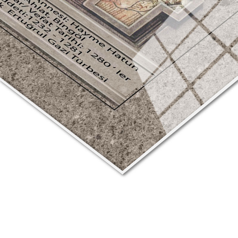 Tamperli Gerçek Cam Tablo Ertuğrul Gazi Portresi Osmanlı Tablosu Duvar Dekoru